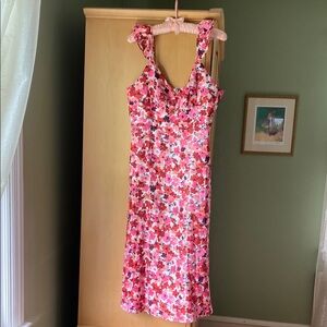 NWOT SHEIN size large pink floral midi dress